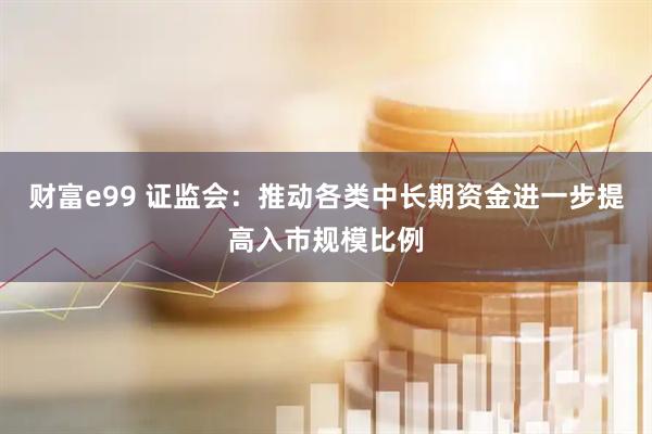 财富e99 证监会：推动各类中长期资金进一步提高入市规模比例