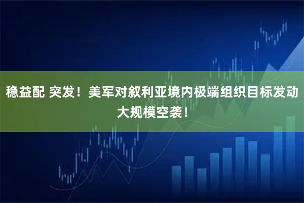 稳益配 突发！美军对叙利亚境内极端组织目标发动大规模空袭！