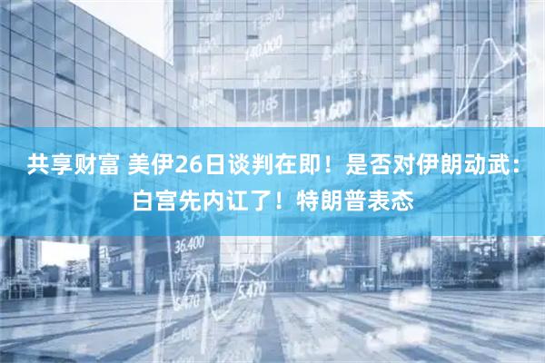 共享财富 美伊26日谈判在即！是否对伊朗动武：白宫先内讧了！特朗普表态